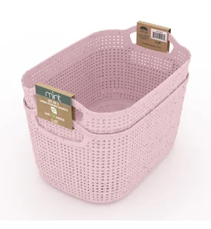 Blush Wheat Straw Storage Set 2 Piece Large Jute Style