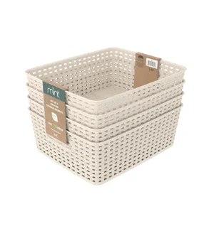Wheat Straw Storage Set 4 Piece Medium Bins