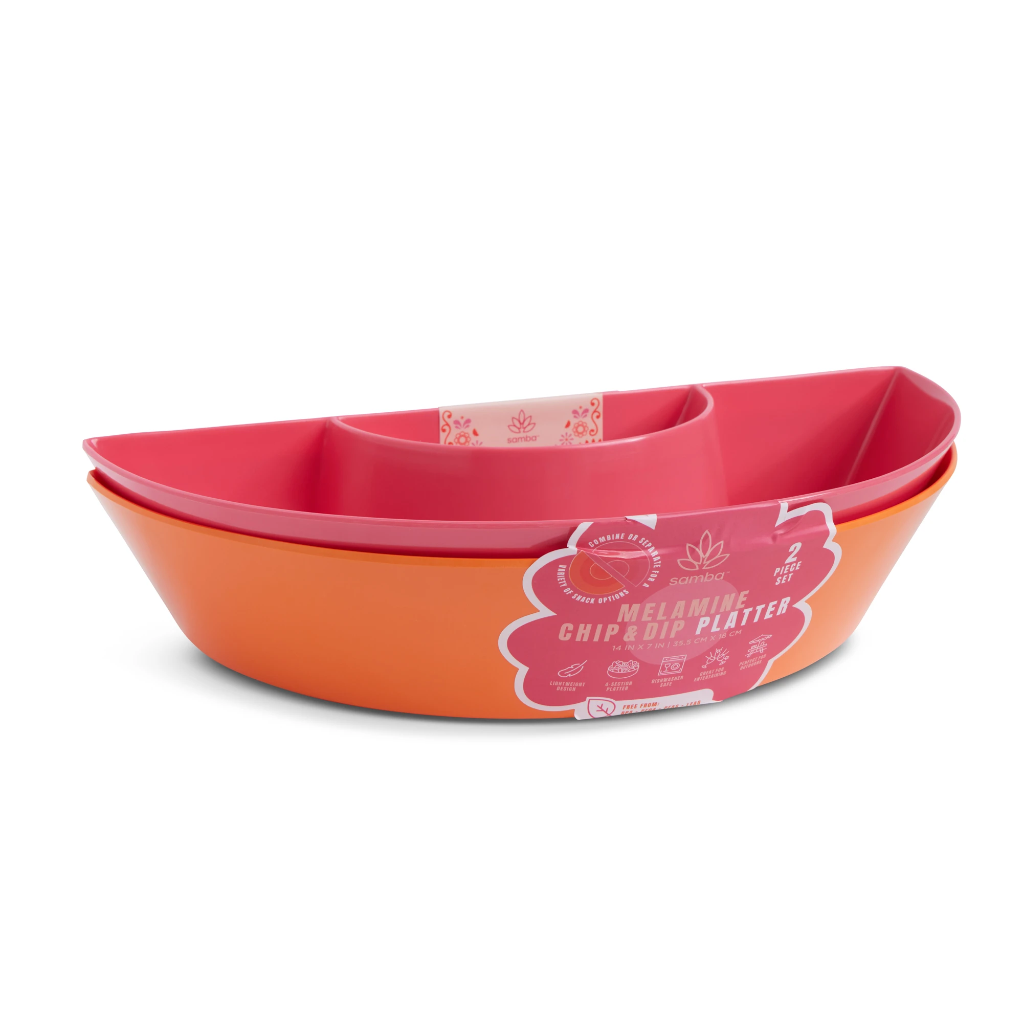 Set of 2 Half Chip and Dip Platters