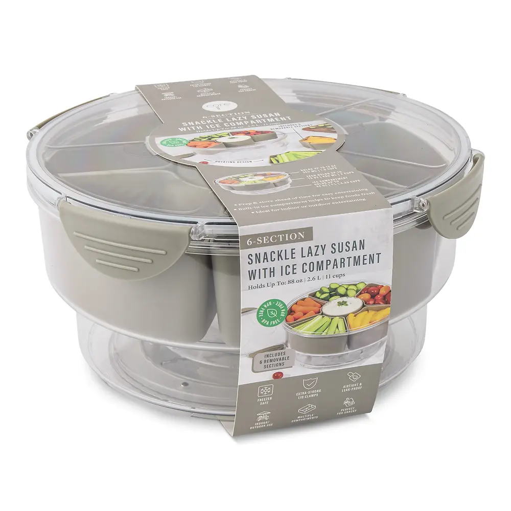 Snackle Lazy Susan with Ice - 6 Section