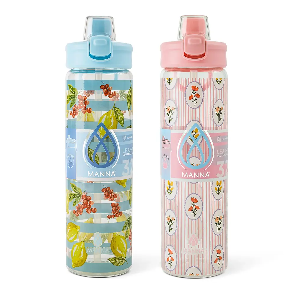 Glass Push Bottle Italian Cup Set - 32 Ounce