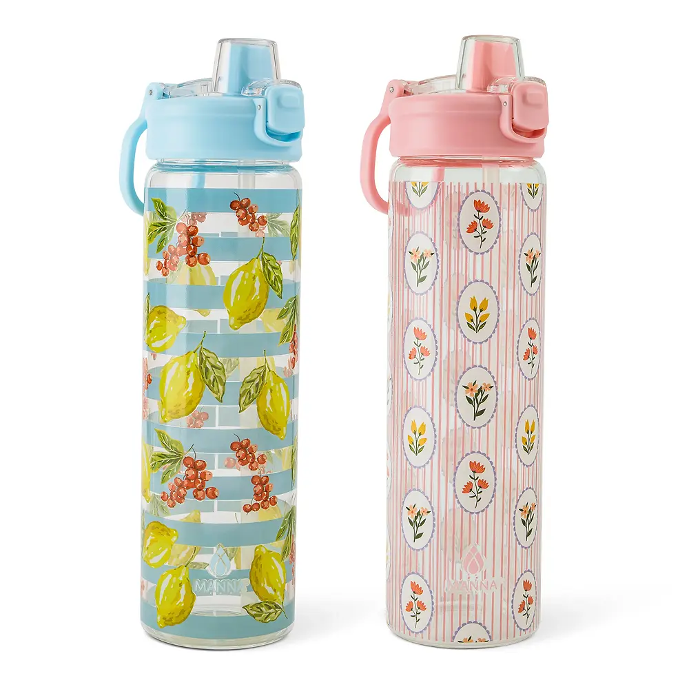 Glass Push Bottle Italian Cup Set - 32 Ounce
