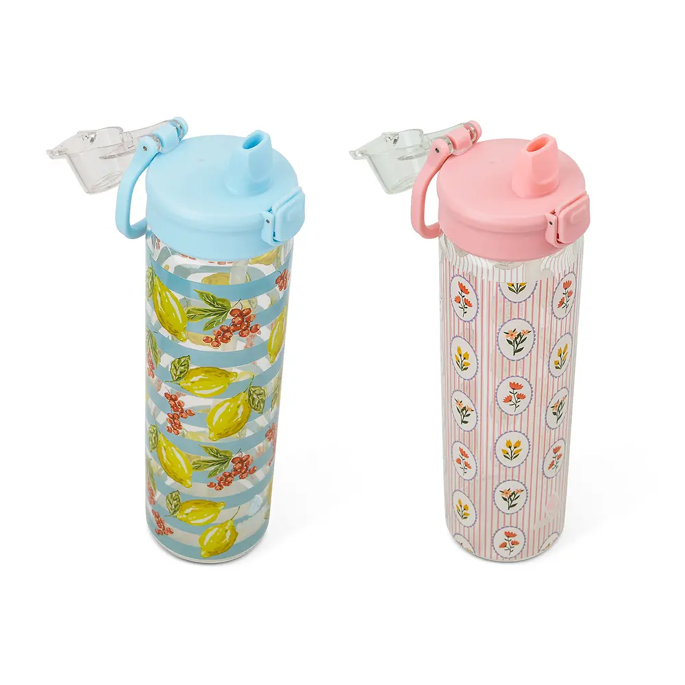 Glass Push Bottle Italian Cup Set - 32 Ounce