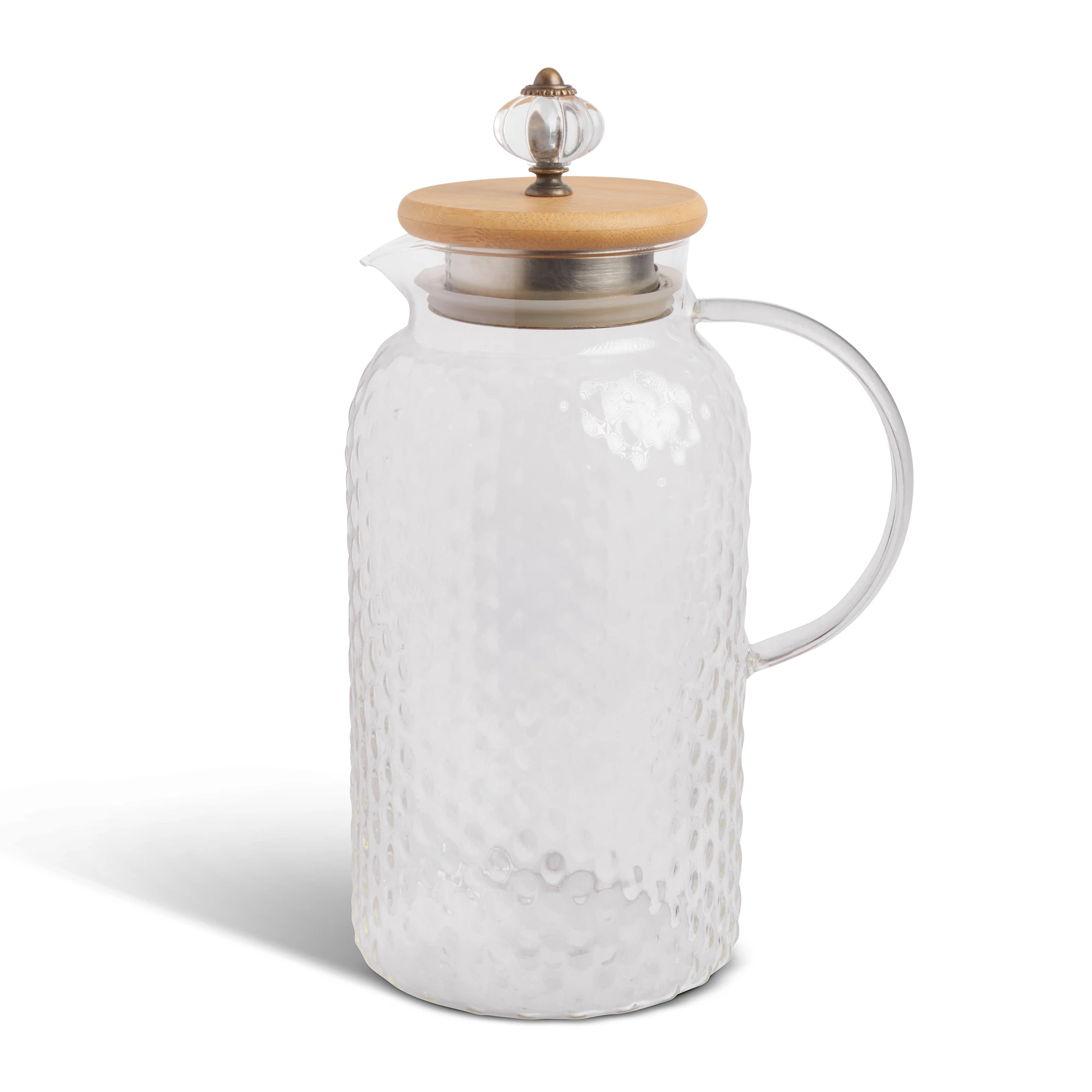 Glass Pitcher With Bamboo Lid - 60.87 Ounce