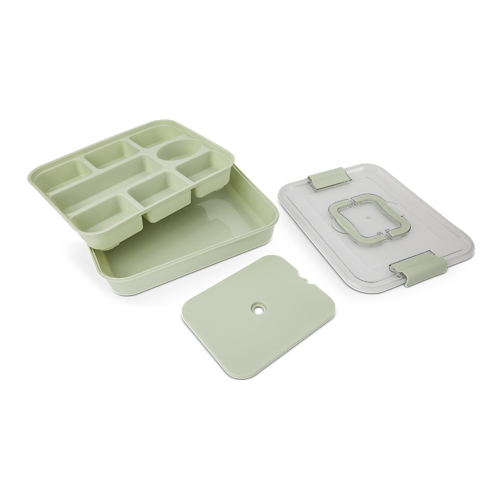 Snackle Box With 9-Sections And Ice Pack – Green
