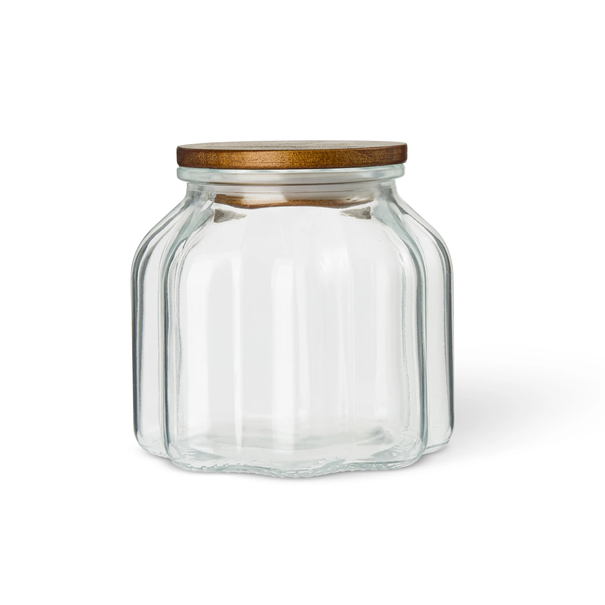 Scallop 3 Pack Canisters With Wood Lids - 1.9 Cups 