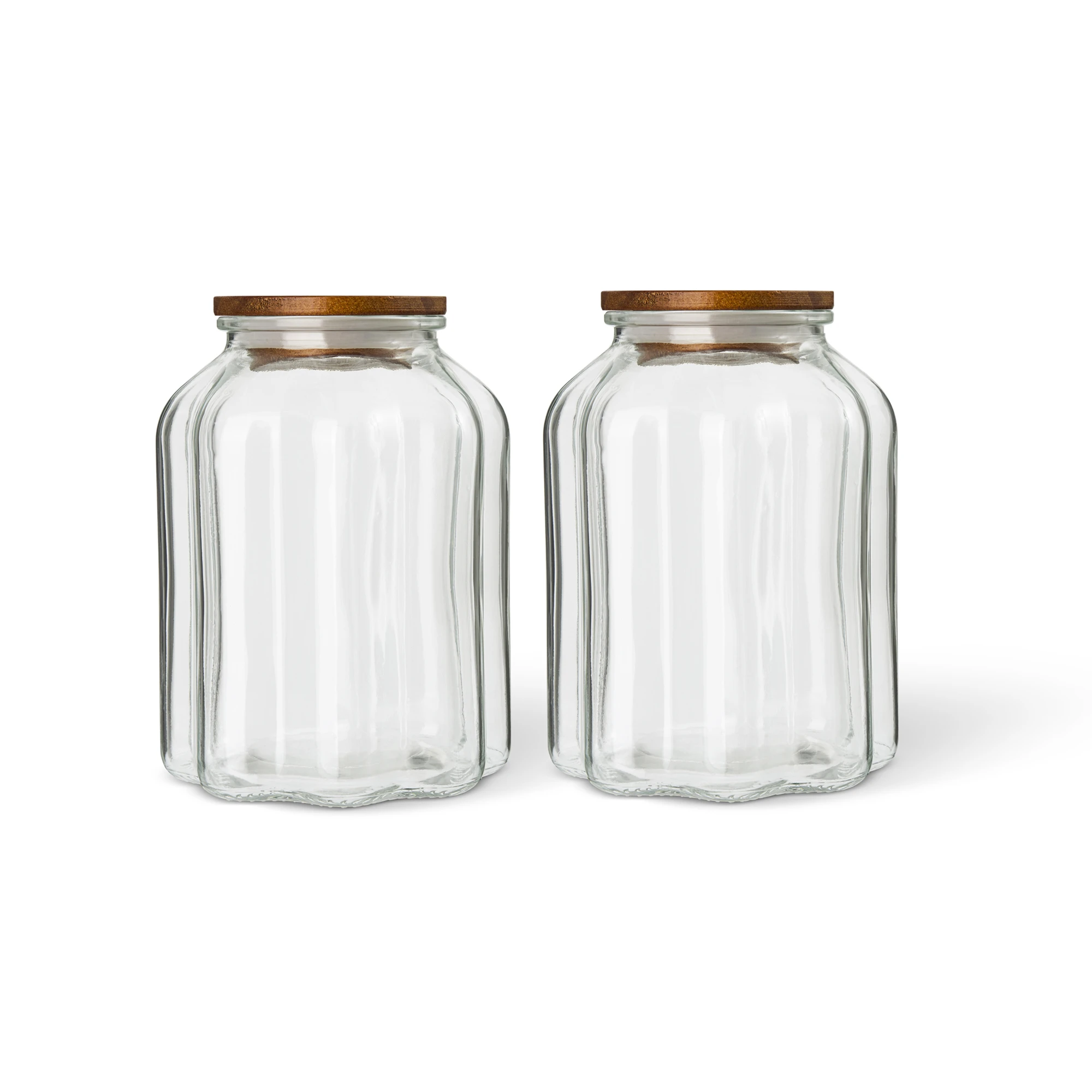 Scallop 2 Pack Canisters With Wooden Lids - 4 Cups 