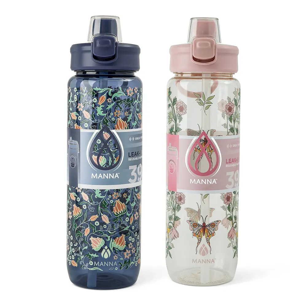 Push Bottle Botanical Design - 39 Ounce