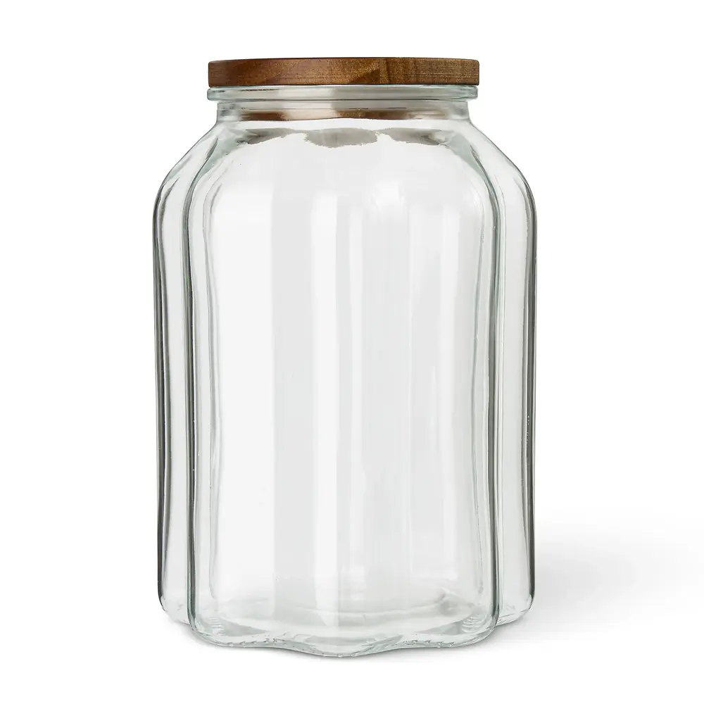 Scallop Canister with Wooden Lid - 50 Ounce