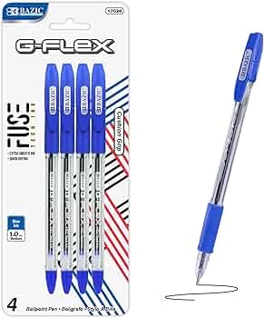 Bazic G-Flex Blue Oil Gel Ink Pen 0.7 mm Medium Point