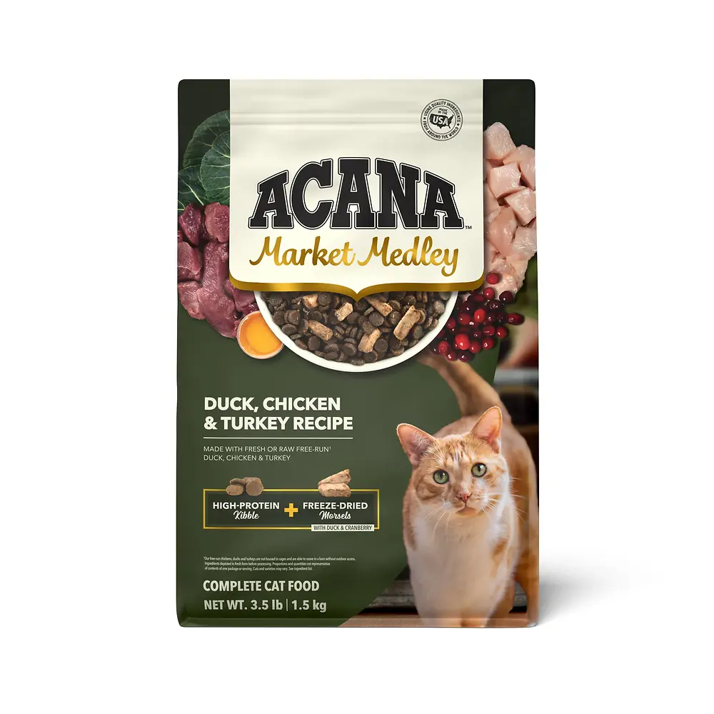 Market Medley Duck, Chicken & Turkey Recipe with Freeze-Dried Morsels Dry Cat Food 3.5 lb