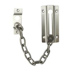 Chain Door Guard – Nickel Finish with Wood Install Kit