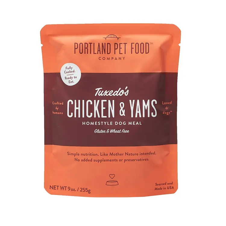 Tuxedo's Chicken & Yams Human-Grade Dog Meal Pouch 9 oz
