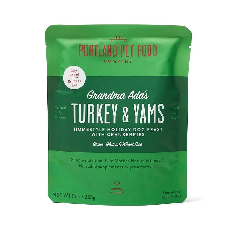 Grandma Ada's Turkey & Yams Human-Grade Dog Meal Pouch 9 oz