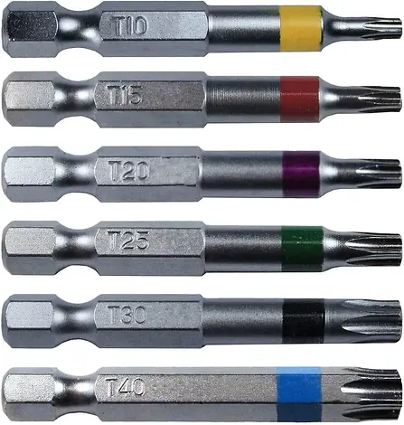 Torx Screwdriver Bit with Colored Coating