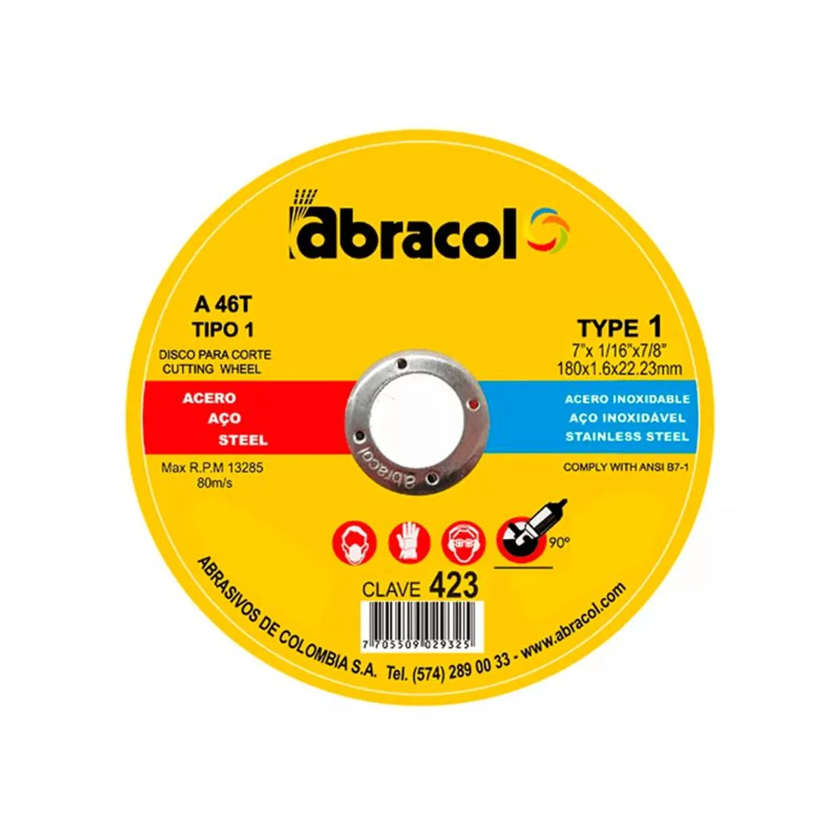 Cutting Disc DT42 AB - 7 Inch x 1/16 Inch x 7/8 Inch A46T