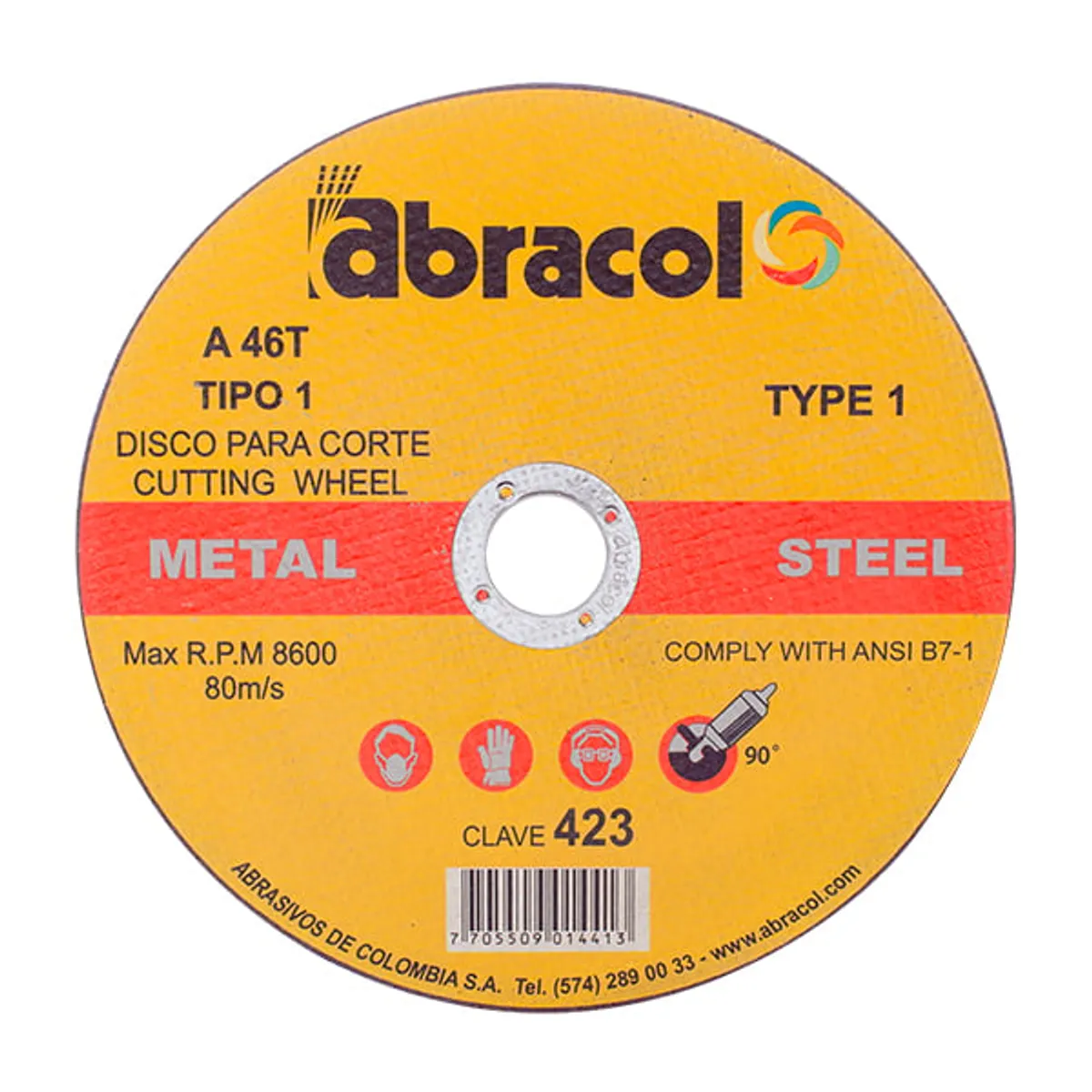 Cutting Disc DT1 A46T M - 7 Inch x 1/16 Inch x 7/8 Inch