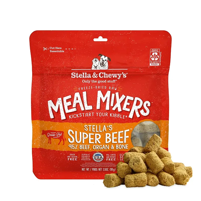 Stella's Super Beef Meal Mixers Freeze-Dried Raw for Dogs 3.5 oz