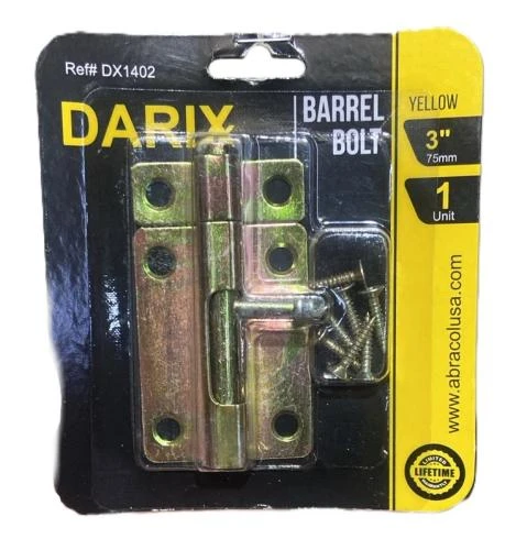 Tower Bolt Yellow Zinc Finish – 3 Inch