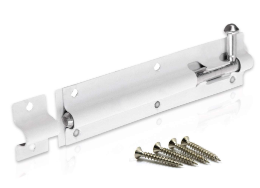 Tower Bolt White Zinc Finish – 2.5 Inch