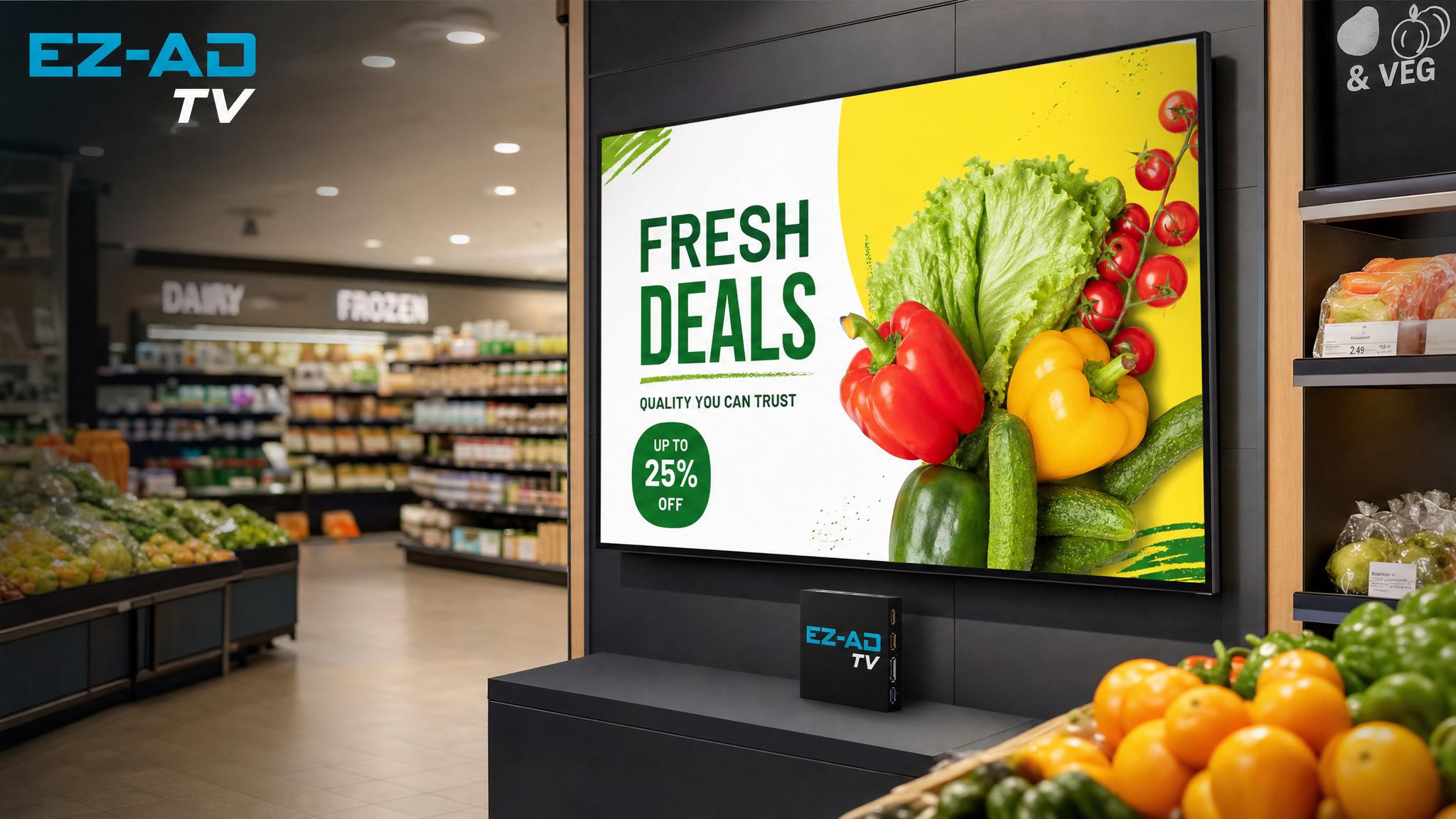 How digital signage for supermarket drives sales