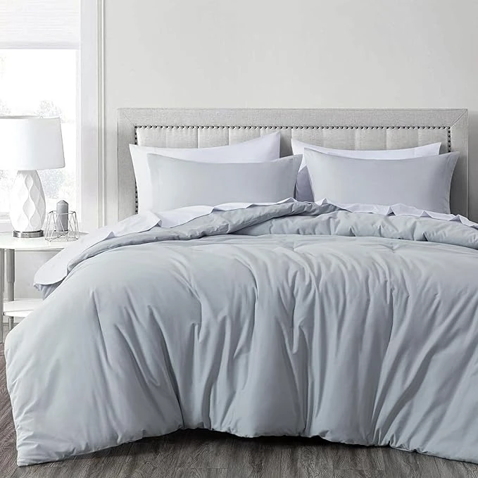 Chezmol Solid Silver Grey 250 Thread Count Quilt