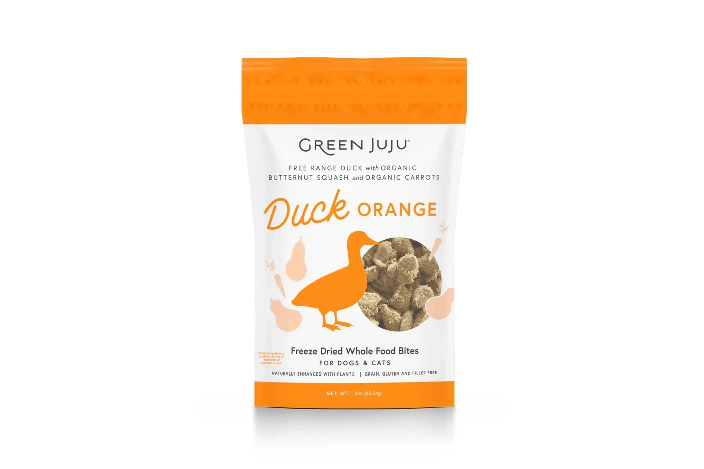 Duck Orange Whole Food Bites Treat or Meal Topper for Dogs & Cats 3 oz