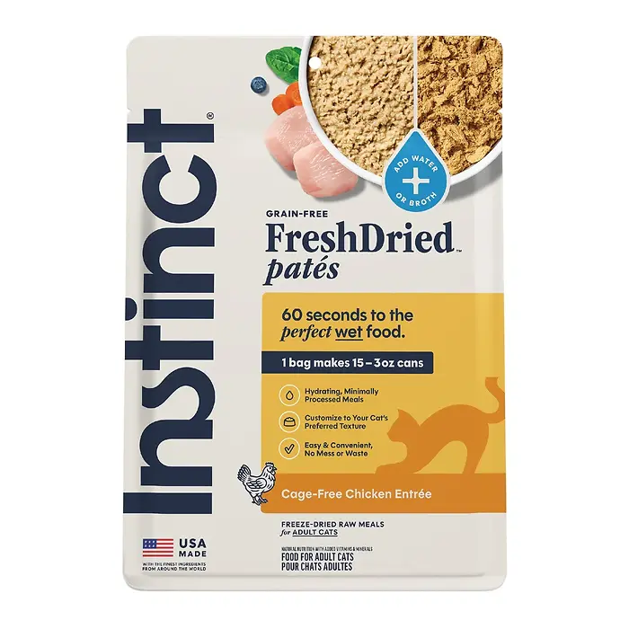 FreshDried Pates Cage-Free Chicken Entrée Freeze-Dried Raw Meals for Adult Cats 3 oz