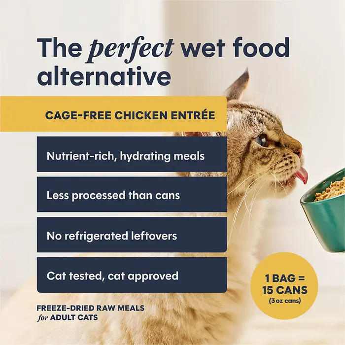 FreshDried Pates Cage-Free Chicken Entrée Freeze-Dried Raw Meals for Adult Cats 3 oz