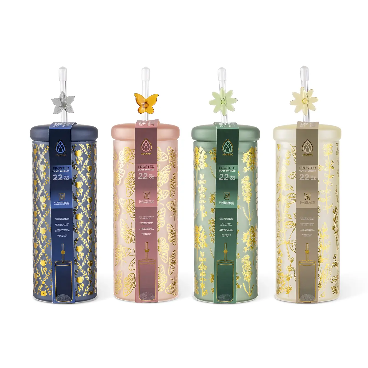 Frosted Bottle with Gold Glass - 22 Ounce 