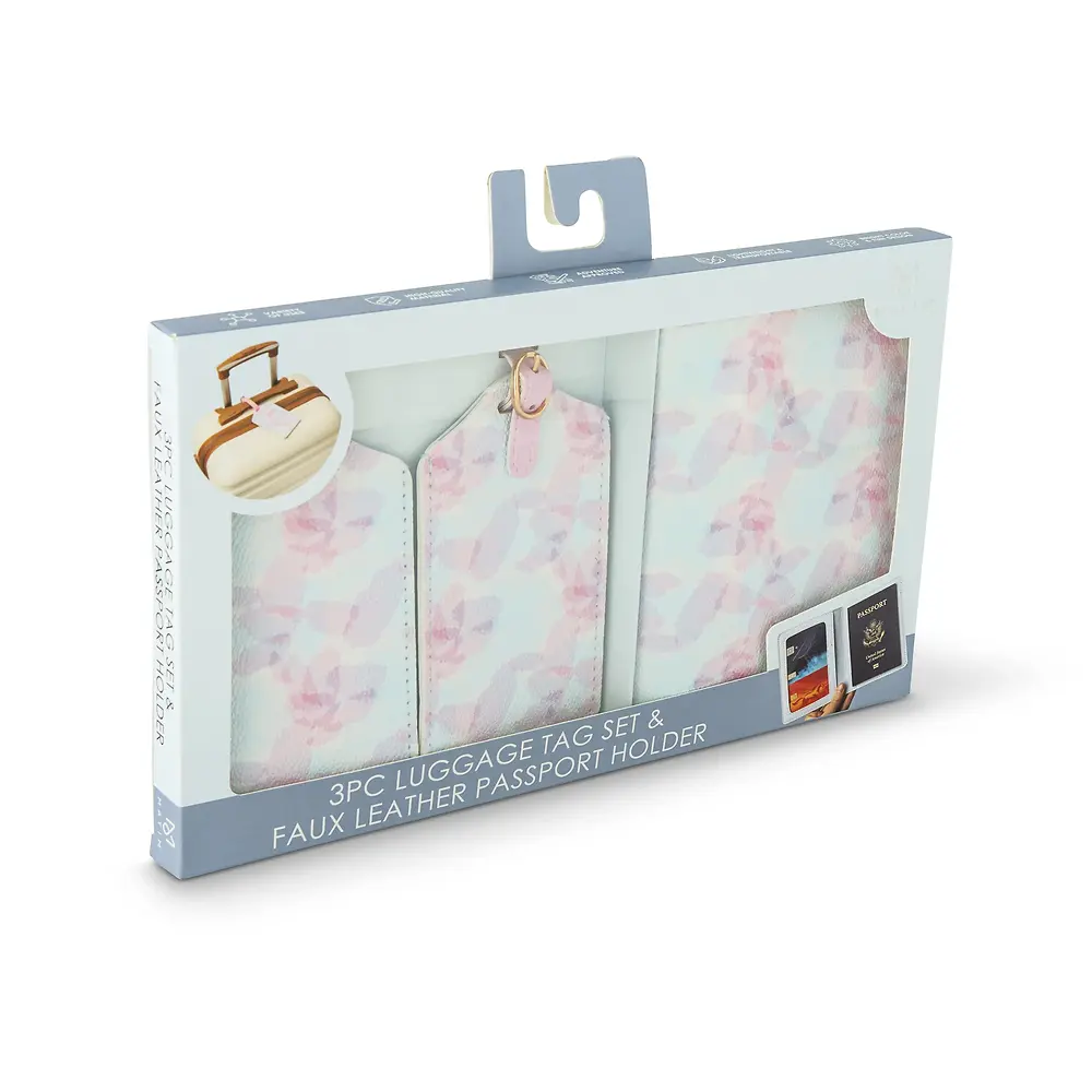 Faux Leather Passport Holder - 3 Piece Set