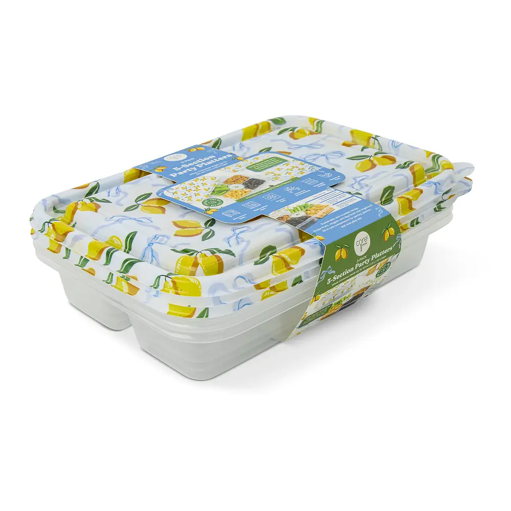 5 Section Rectangular Plates - 3 Pack
