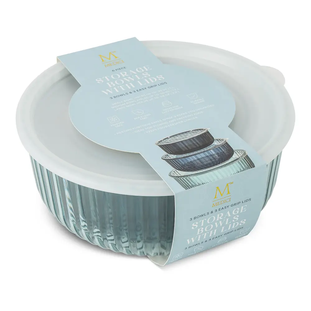 Ribbed Storage Bowl 6 Piece Set – 33 Ounce