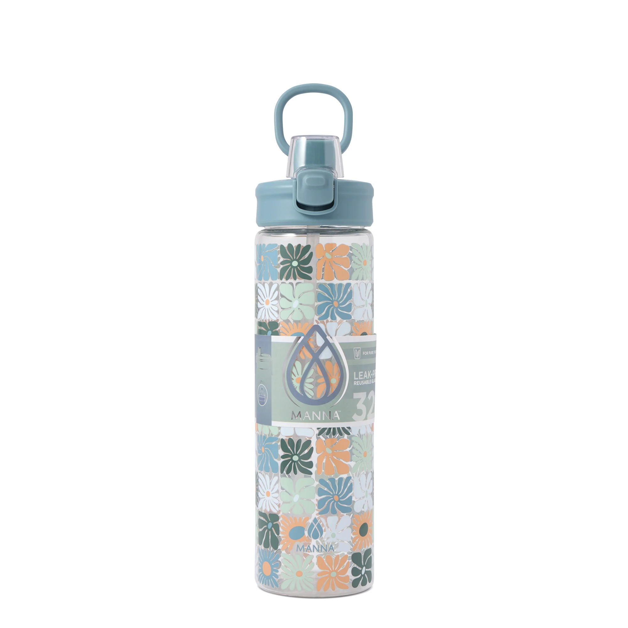 Glass Push Bottle Assorted Prints - 32 Ounce