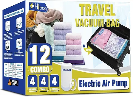 Travel Tech Vacuum Storage Bag - 12 Piece Set