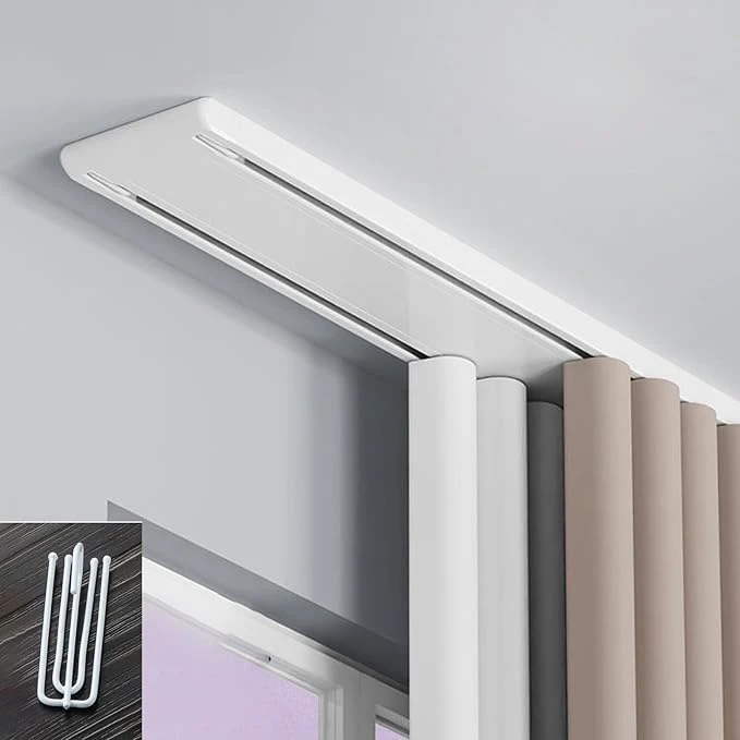 Double Curtain Track White – 13.8 Feet