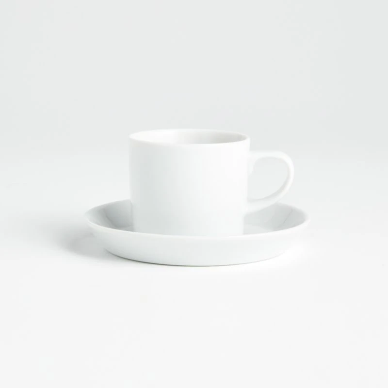 Espresso Cups with Saucers Large Set - 4 Ounce