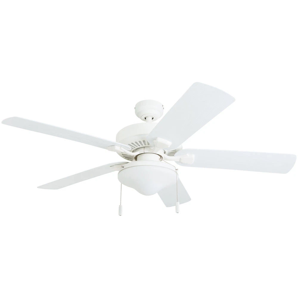 Decorative White Finish Ceiling Fan – 52 Inch