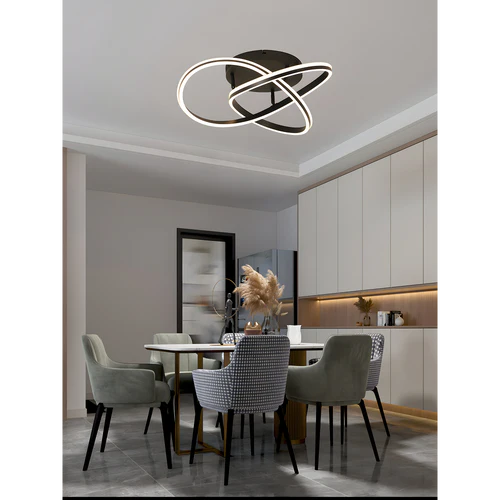 LED Modern Decorative Ceiling Light Black Finish – 83 Watt 