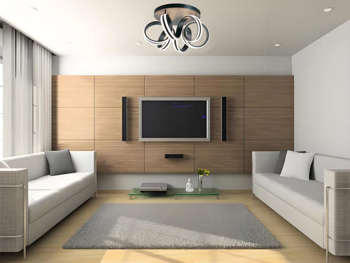 LED Ceiling Lamp Black Finish – 55 Watt