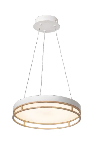 LED Pendant Lamp White Wood Finish – 38 Watt