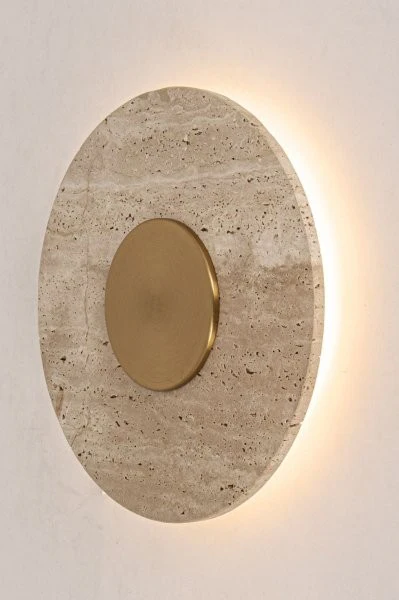 LED Decorative Wall Lamp Brass and Travertine Finish – 14 Watt 