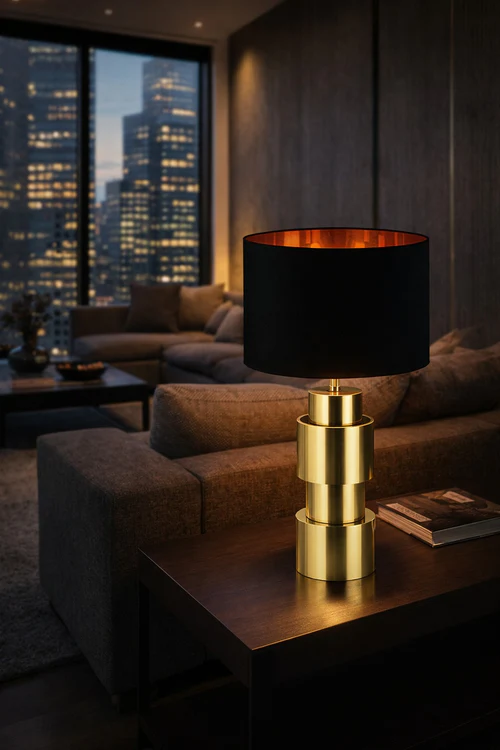 Decorative Table Lamp Gold and Black Metal Finish – 1 × E27 – 60 Watt