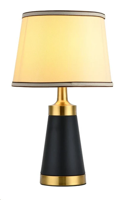 Decorative Table Lamp Black Beige Metal Finish – 1 × E27 – 40 Watt
