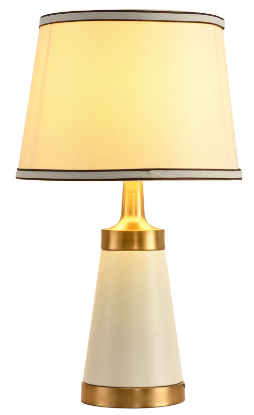 Decorative Table Lamp Beige White Metal Finish – 1 × E27 – 40 Watt