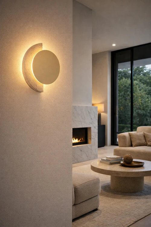 LED Decorative Wall Lamp Gold And Travertine Finish – 8 Watt 