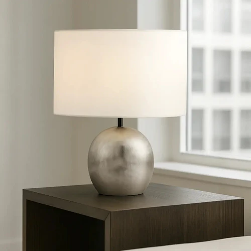 Decorative Table Lamp Gold White And Silver Ceramic Finish – 1 × E27 – 60 Watt