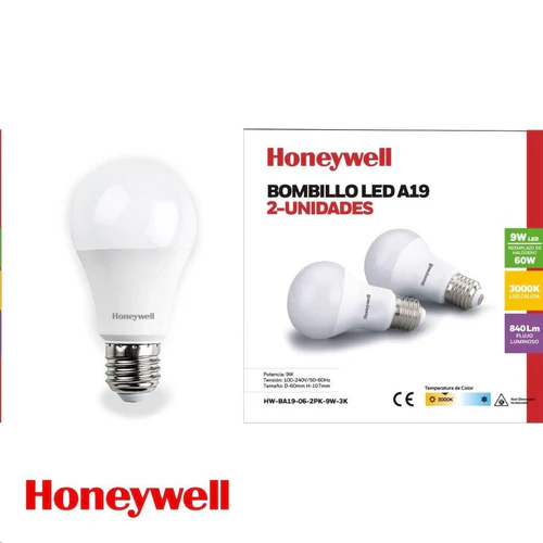 LED Bulb A19 E27 Pack of 2 – 9 Watt – 3000 Kelvin