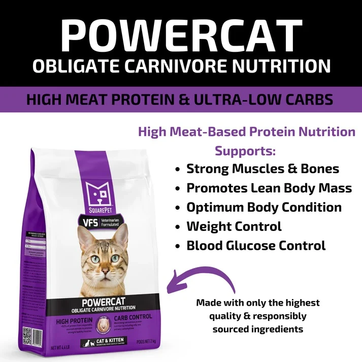 VFS POWERCAT Turkey & Chicken Dry Food for Cats 4.4 lb