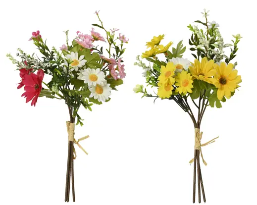 Artificial Bouquet Bundle Polyester – Assorted Colours